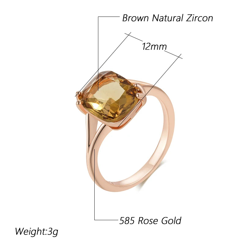 Trend Big Vintage Natural Glossy Metal Ethnic Bride Ring 094