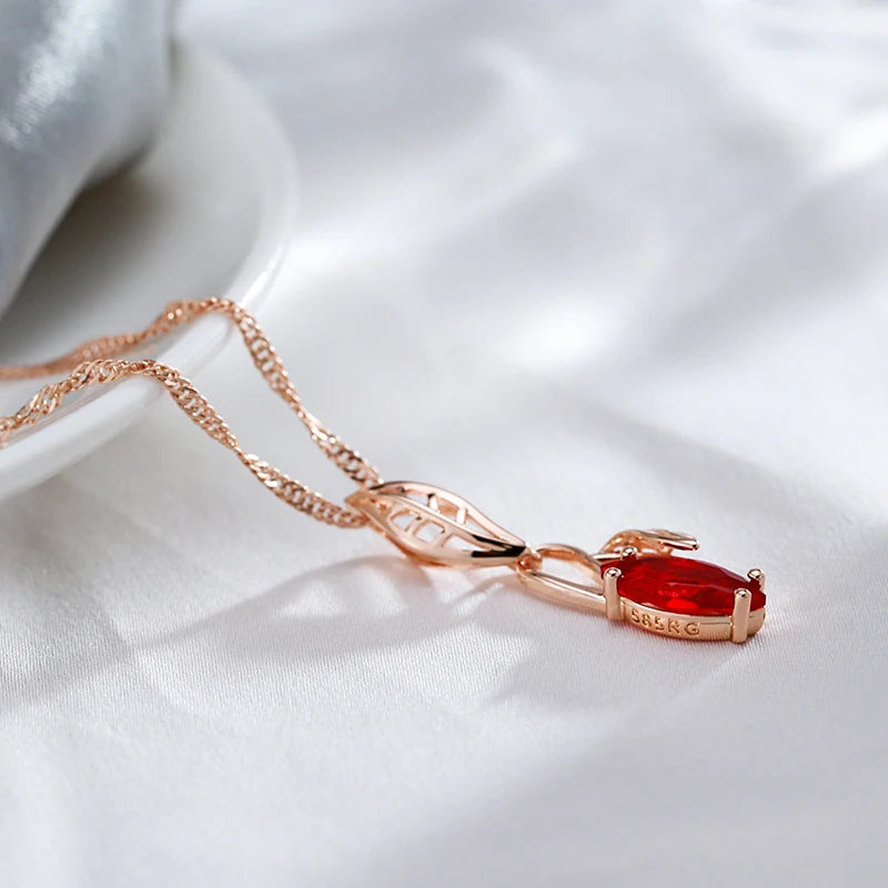 Luxury Red Natural Pendant Necklace