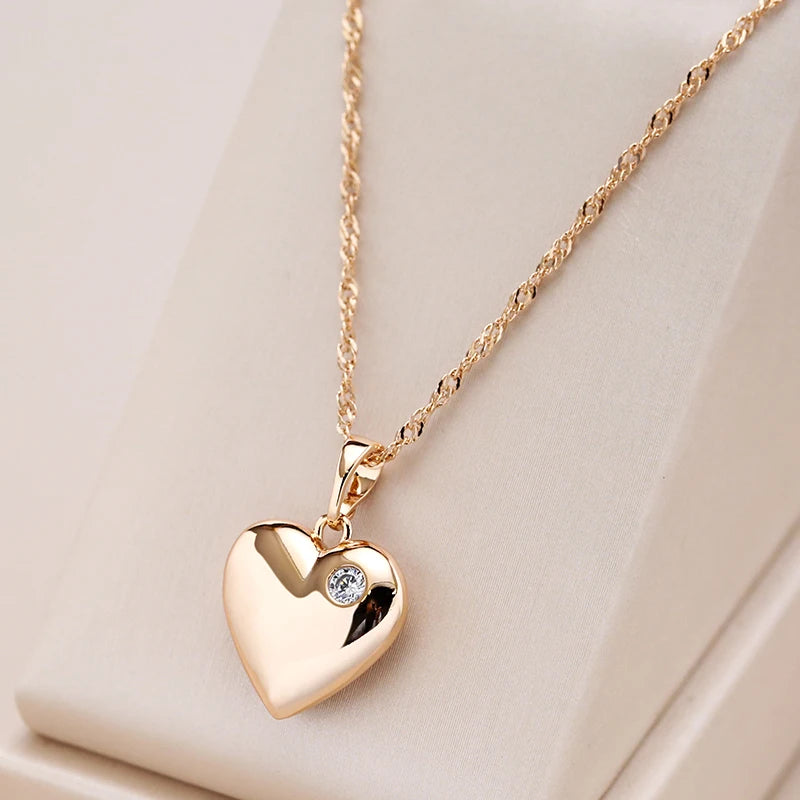 New Luxury Natural 585 rose Gold Pendant Necklace 001