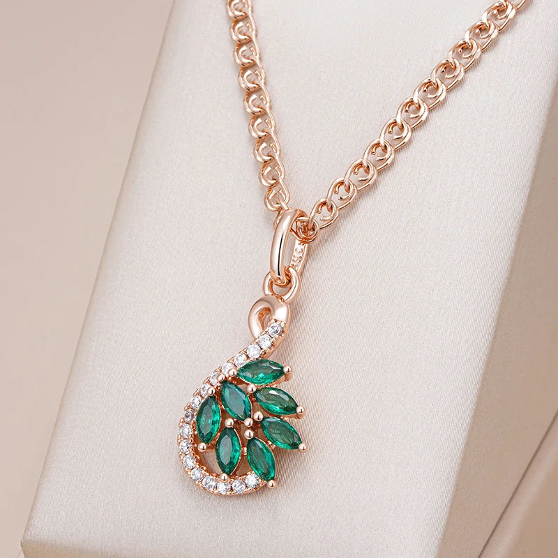 Hot Fashion Green Stones Pendant Necklace