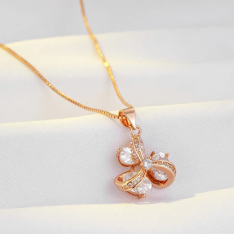 Crystal Flower Fine Ethnic Pendant Necklace