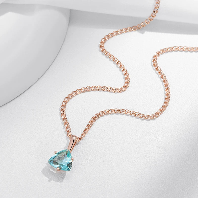 Simple Romantic Green Bridal Pendant Necklace