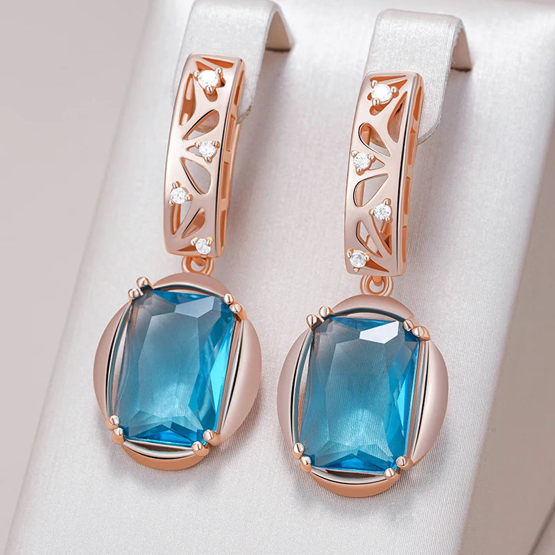 Shiny 585 Rose Gold Color Women Fashion High Quality Earrings 001 - Legacy Magics
