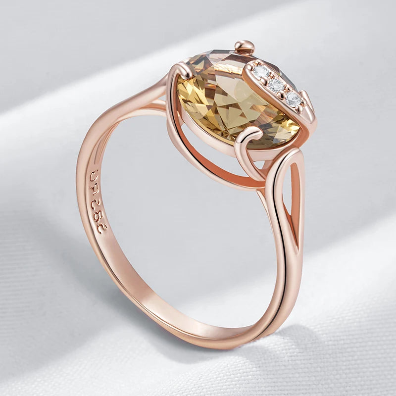 Trend Big Vintage Natural Glossy Metal Ethnic Bride Ring 050