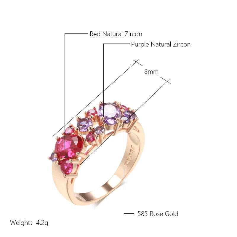 New Vintage Party Purple Gold Rings