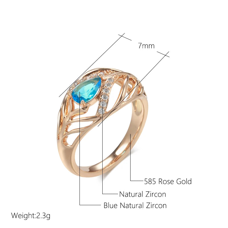 Trend Big Vintage Natural Glossy Metal Ethnic Bride Ring 023