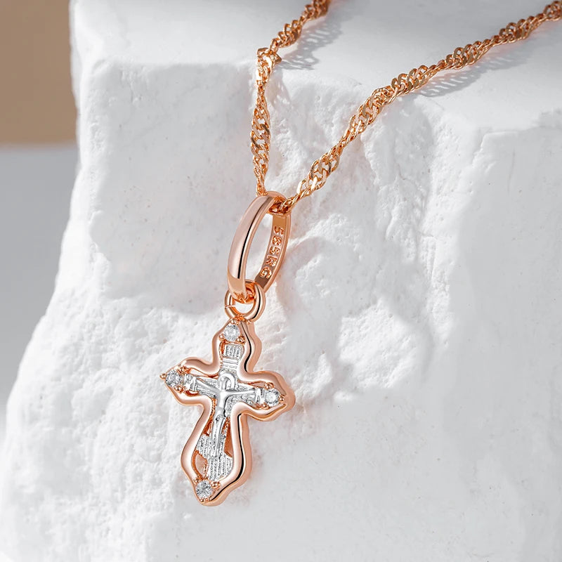 Luxury Orthodox Church Cross Small Necklace