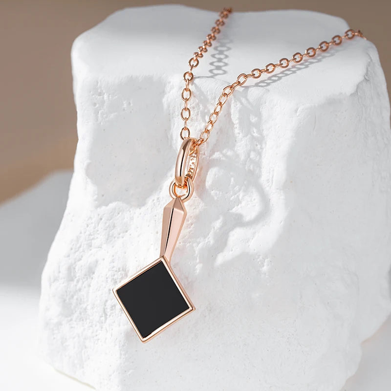 New Luxury Natural 585 rose Gold Pendant Necklace 028