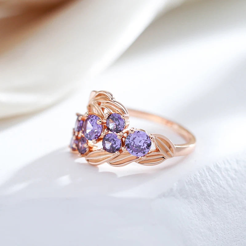 Shiny Purple Natural Ethnic Bride Wedding Rings