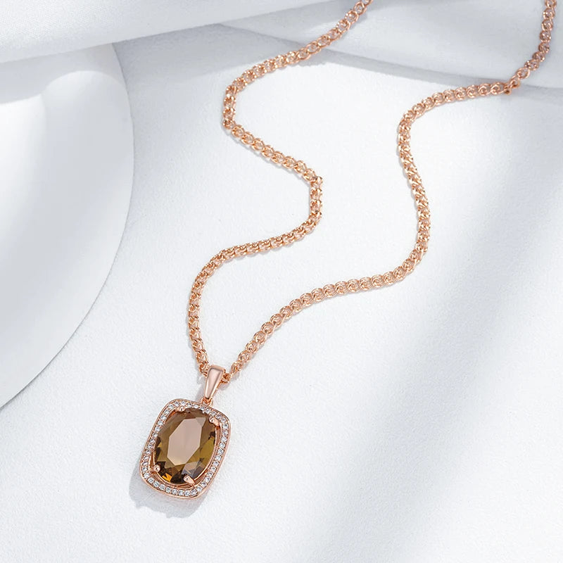 Hot Oval Brown Pendant Necklace