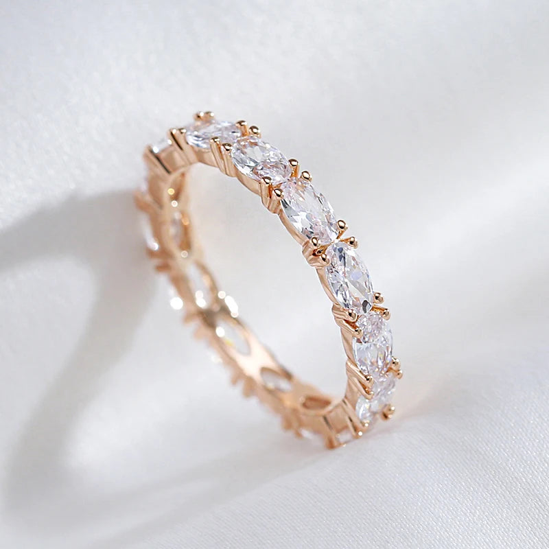 Full Oval Natural Zircon Personality Eternal Rings