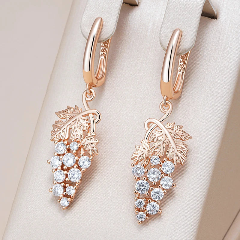 Hot Full Shiny Vegetal Long Drop Earrings