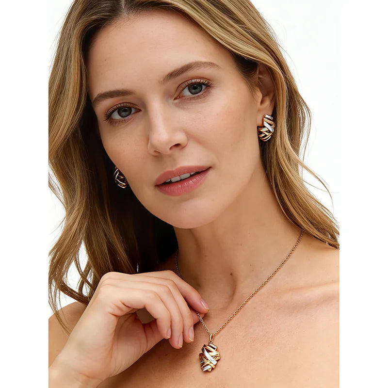 Shiny 585 Rose Gold Color Women Fashion High Quality Jewelry Set 005 - Legacy Magics