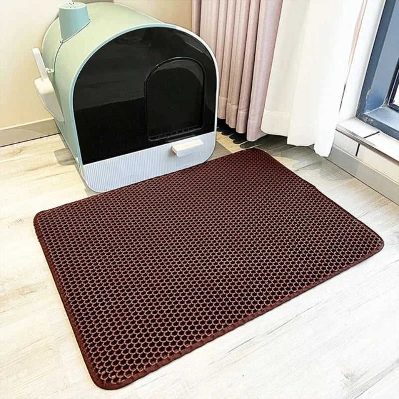Cat Litter Mat Water Proof Double Layer Pet Foldable Cat Litter Trapping