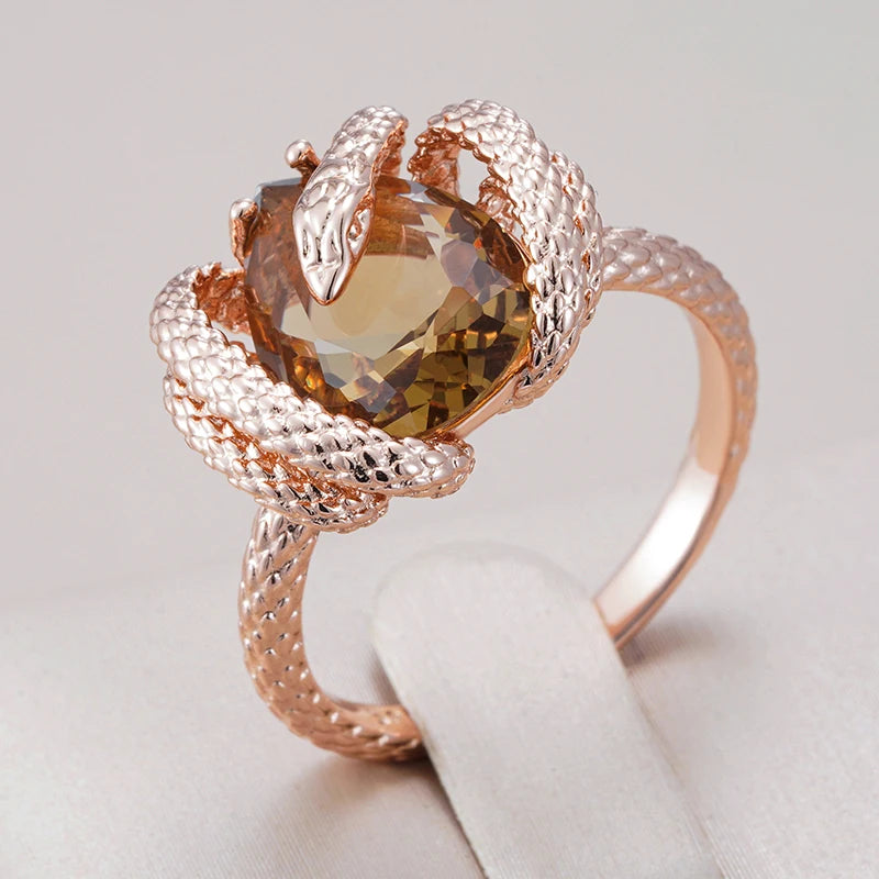 Trend Big Vintage Natural Glossy Metal Ethnic Bride Ring 071