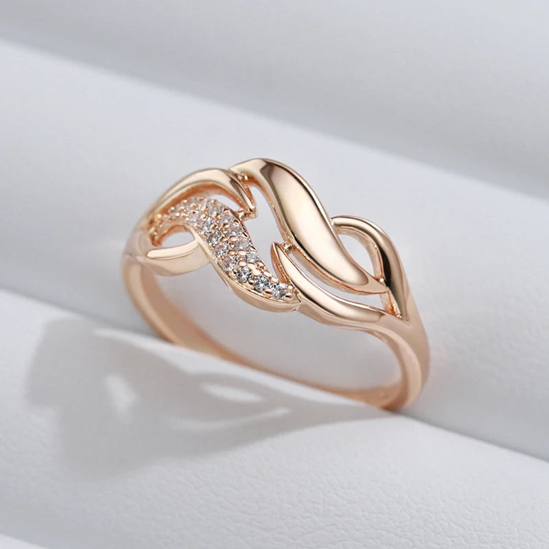 Luxury Shiny Gold Colour Geometry Rings