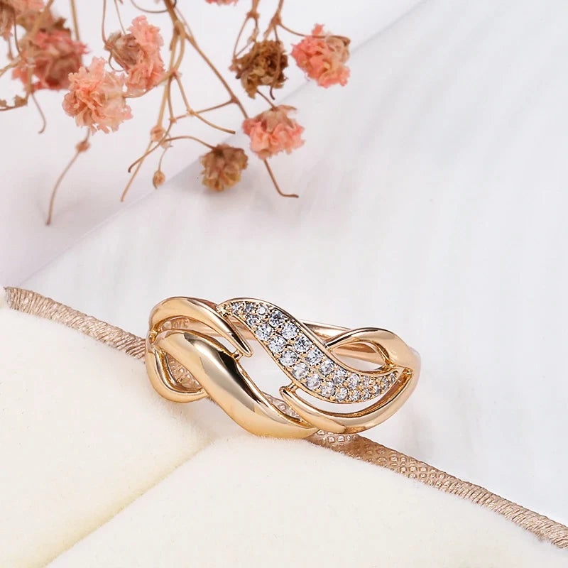 Luxury Shiny Gold Colour Geometry Rings