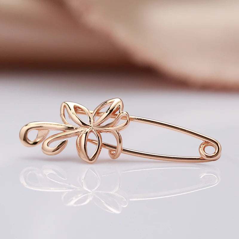 Fashion Textured 583 Gold Formal Brooch 017