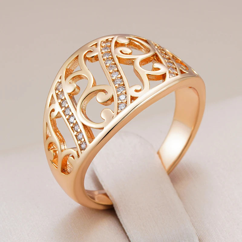 Trend Big Vintage Natural Glossy Metal Ethnic Bride Ring 016