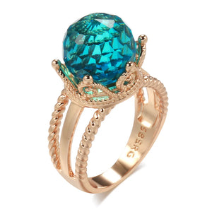 Trend Big Vintage Natural Glossy Metal Ethnic Bride Ring 059