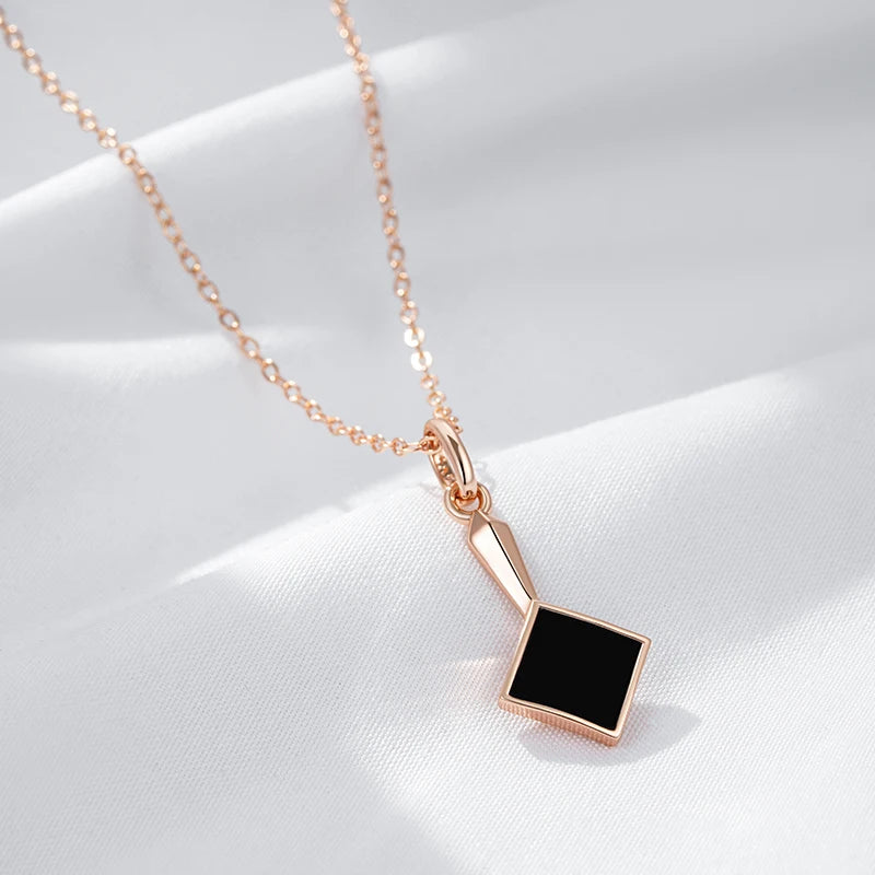 New Luxury Natural 585 rose Gold Pendant Necklace 028