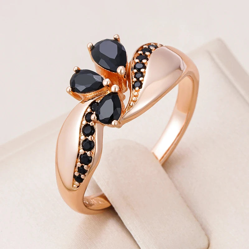 Trend Big Vintage Natural Glossy Metal Ethnic Bride Ring 070