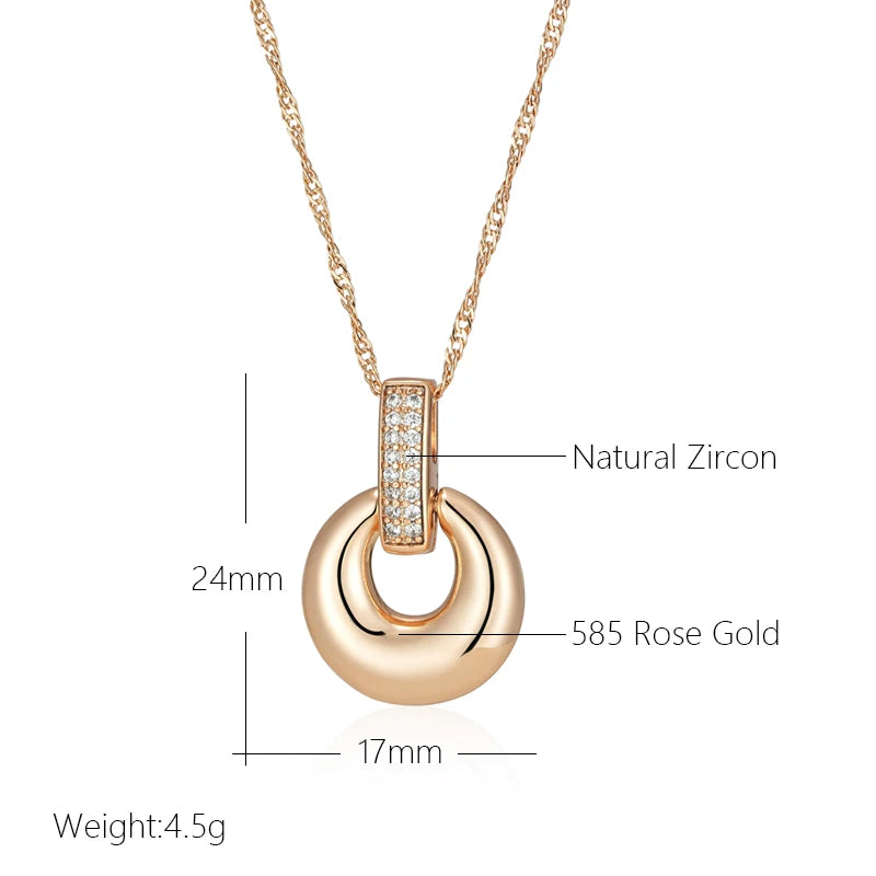 Fashion Glossy Geometry Round Pendant Necklace