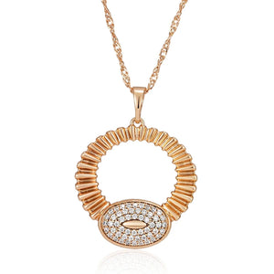 New Luxury Natural 585 rose Gold Pendant Necklace 015
