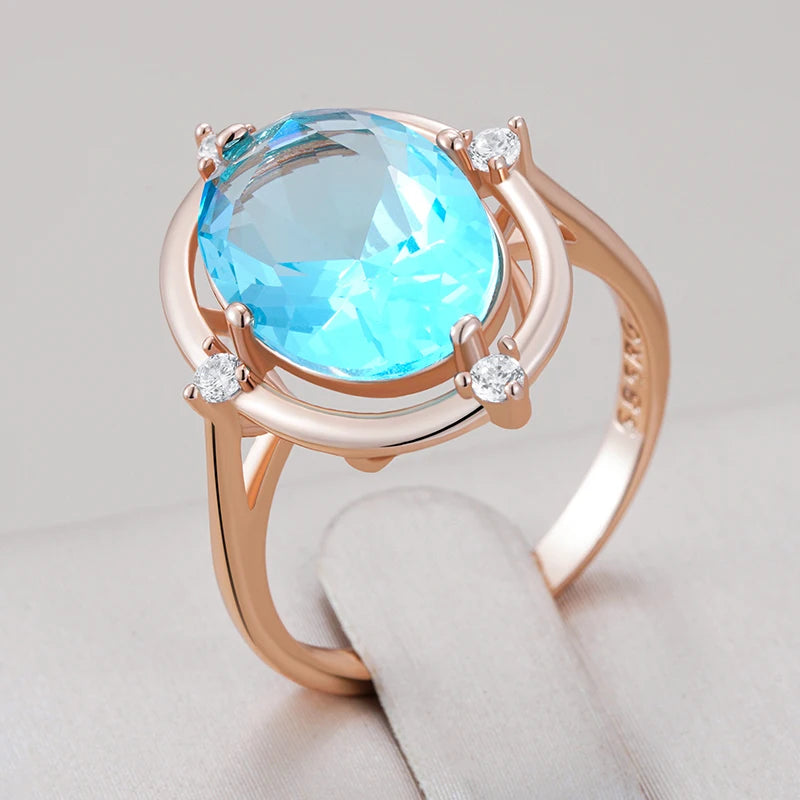 Trend Big Vintage Natural Glossy Metal Ethnic Bride Ring 005