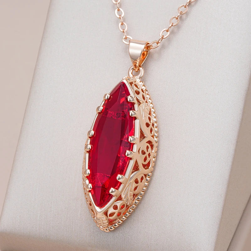 Hot Rose Gold Colour Ethnic Bride Pendant Necklace