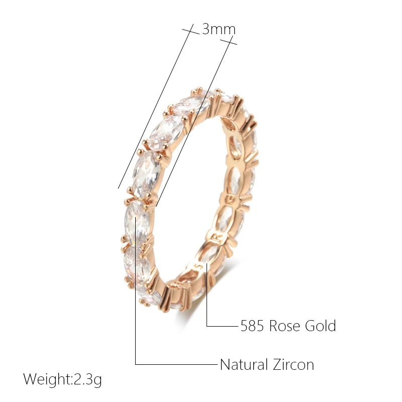 Full Oval Natural Zircon Personality Eternal Rings