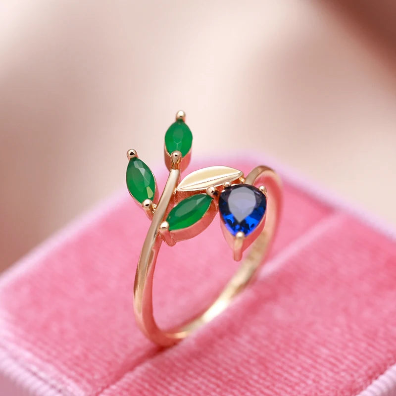 Trend Big Vintage Natural Glossy Metal Ethnic Bride Ring 025