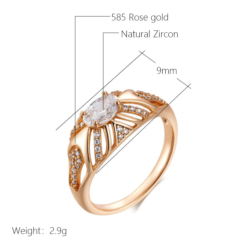 Trend Big Vintage Natural Glossy Metal Ethnic Bride Ring 091
