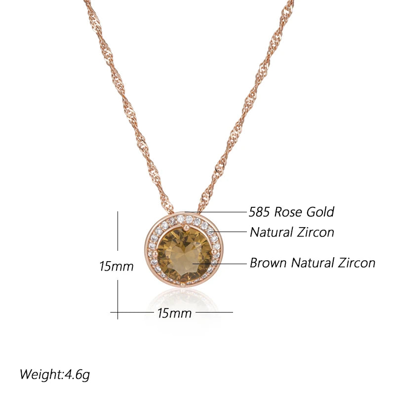 Fashion Round Light Brown Earrings