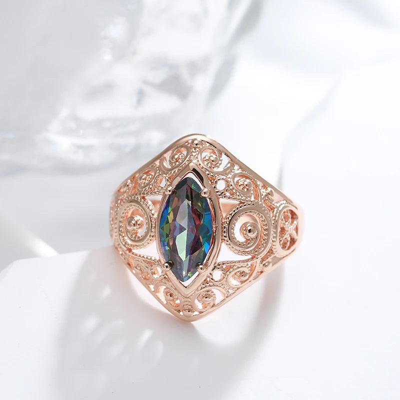 Rhombus Colourful Fashion Ethnic Bride Rings