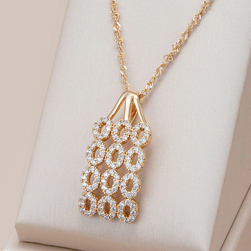 Unique Ethnic Bride Retro Square Wide Pendant Necklace