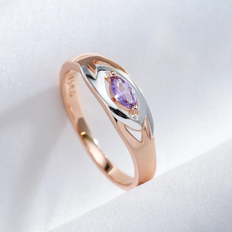 Trend Big Vintage Natural Glossy Metal Ethnic Bride Ring 083