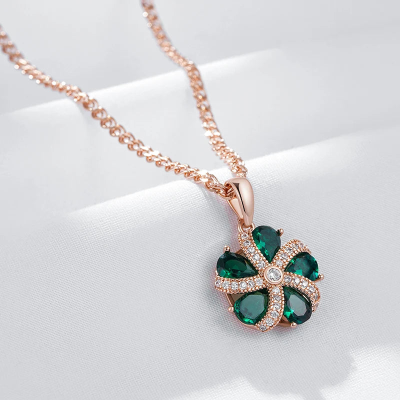 Shiny Green Natural Pendant Necklace