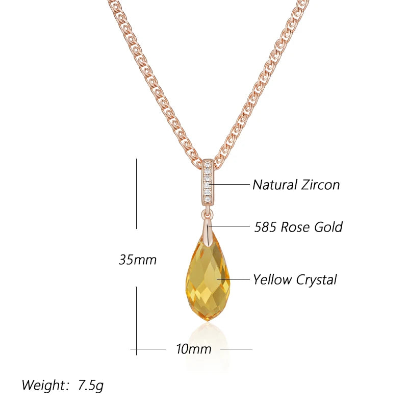 New Luxury Natural 585 rose Gold Pendant Necklace 021