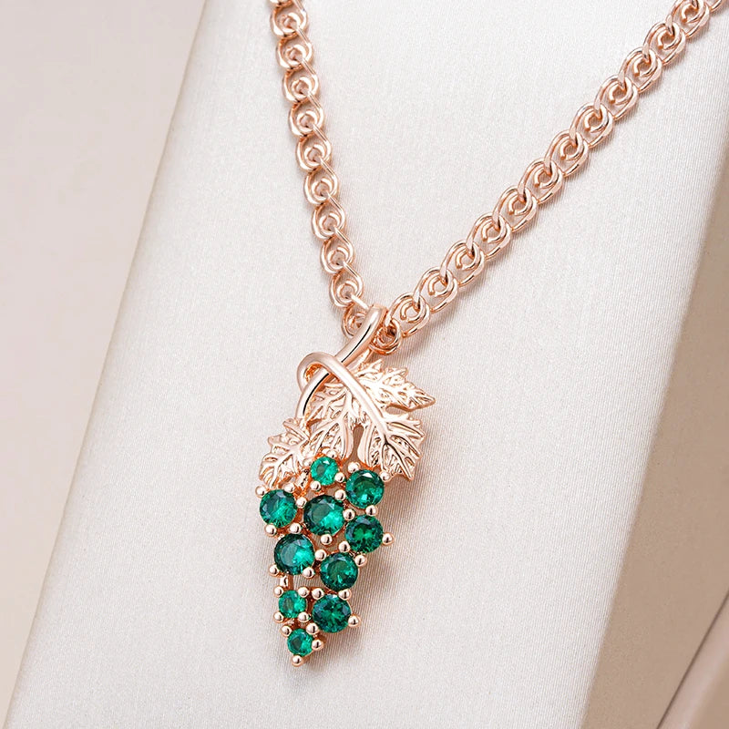 Hot Full Shiny Long Grape Pendant Necklace