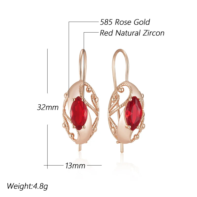 Hot red Gold Colour Heart Earrings