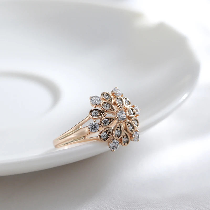 New Crystal Flower Fine Ethnic Bride Rings