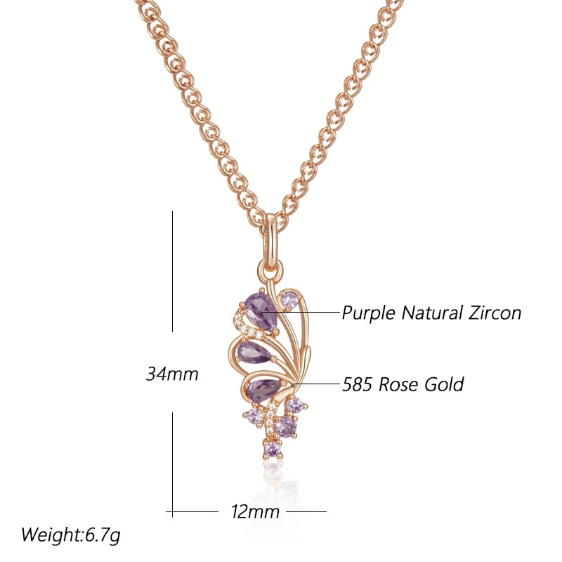 Hot Shiny Purple Butterfly Pendant Necklace
