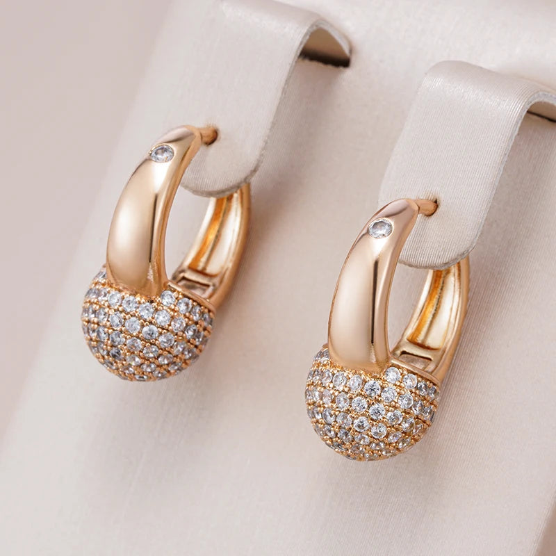 Rose Gold Colour Ball Drop Full Natural Earrings