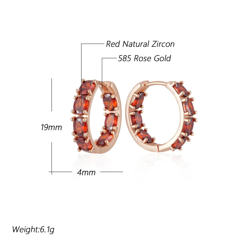 Full Red Natural Hoop Earrings