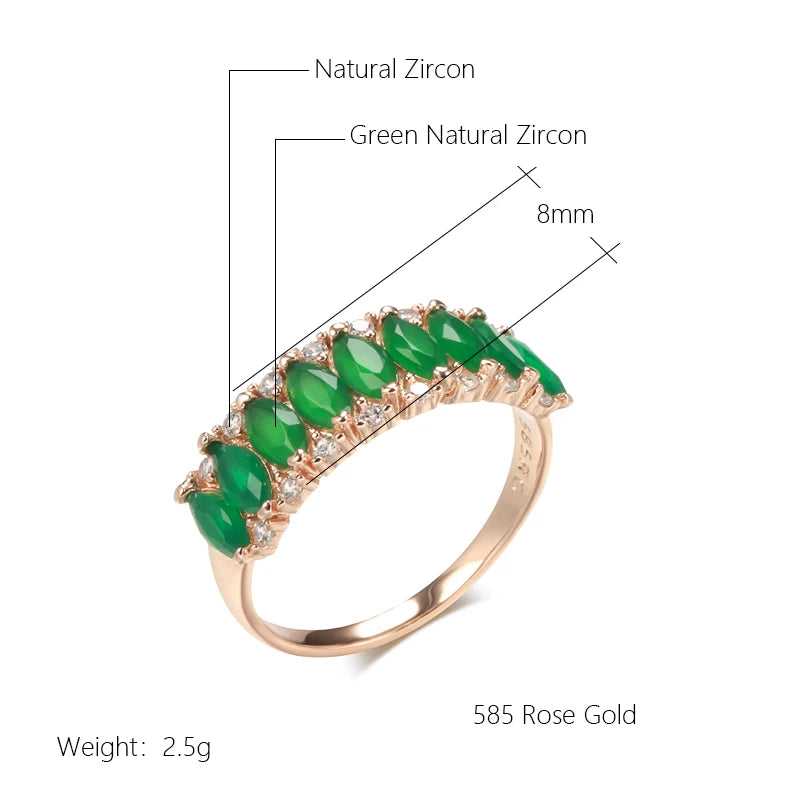 Full Green Natural Zircon Women's Ring