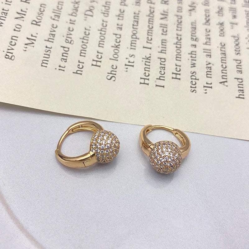 Rose Gold Colour Ball Drop Full Natural Earrings