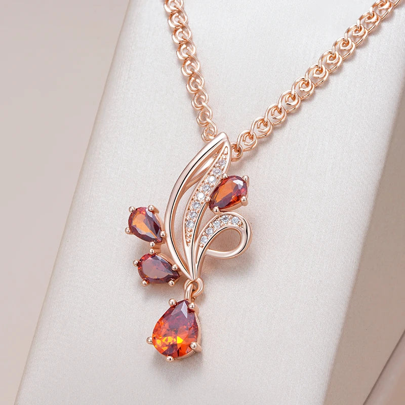 Hot Shiny Natural Flower Pendant Necklace