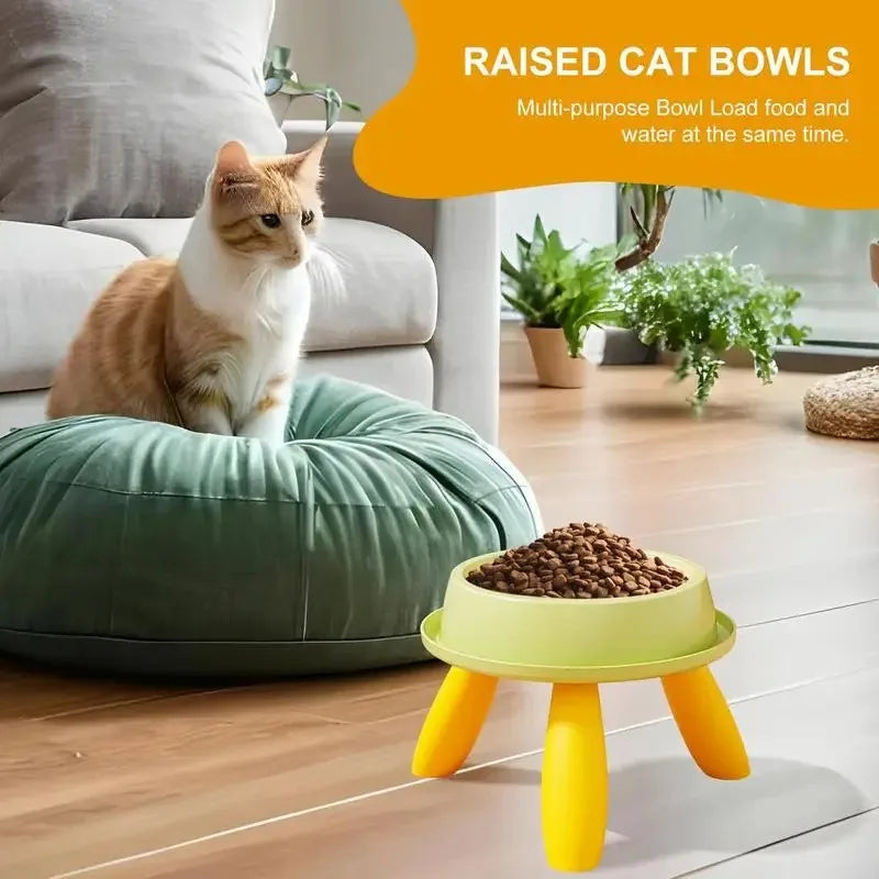 1 Pcs Elevated Cat Bowl, Anti-Vomiting Pet Feeder Raised Kitten Dish Daily Use for Puppy, Multi-Pet Feeding, Home Outdoor Travel