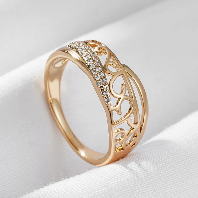 Trend Big Vintage Natural Glossy Metal Ethnic Bride Ring 014